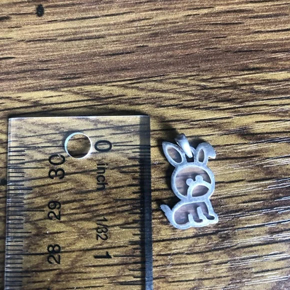 Silver Bunny/Dog? Charm Sterling Silver Charm/Pendant - Picture 10 of 13
